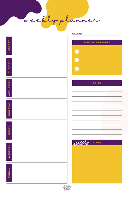 Weekly Planner Notepad - Writer's Block Box